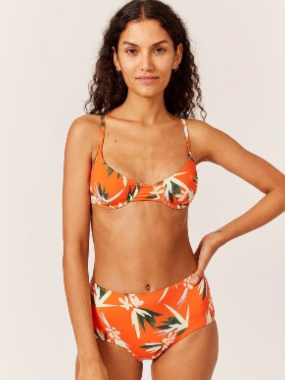 Worn Once Pristine Condition Solid and Striped Ginger Vida Bikini Set in Small